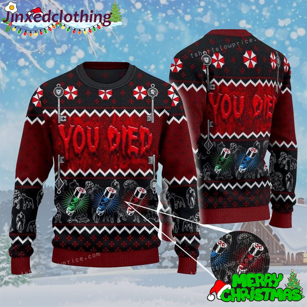 You Died Mutation Christmas Ugly Sweater 